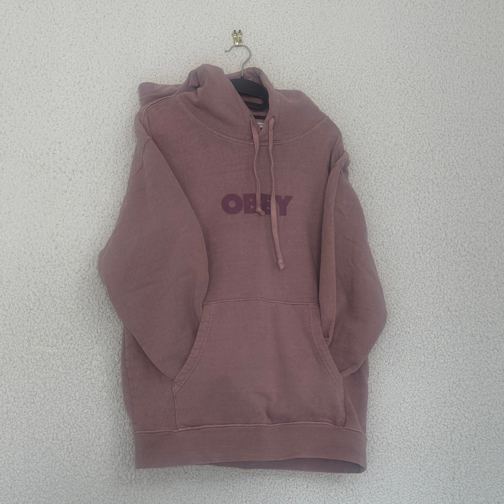 Obey Men's Dusty Rose Hoodie with inner Fleece, soft and very comfy. - Picture 3 of 6